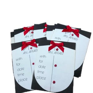 8 Vintage Invitation cards and envelopes. “An Affair”