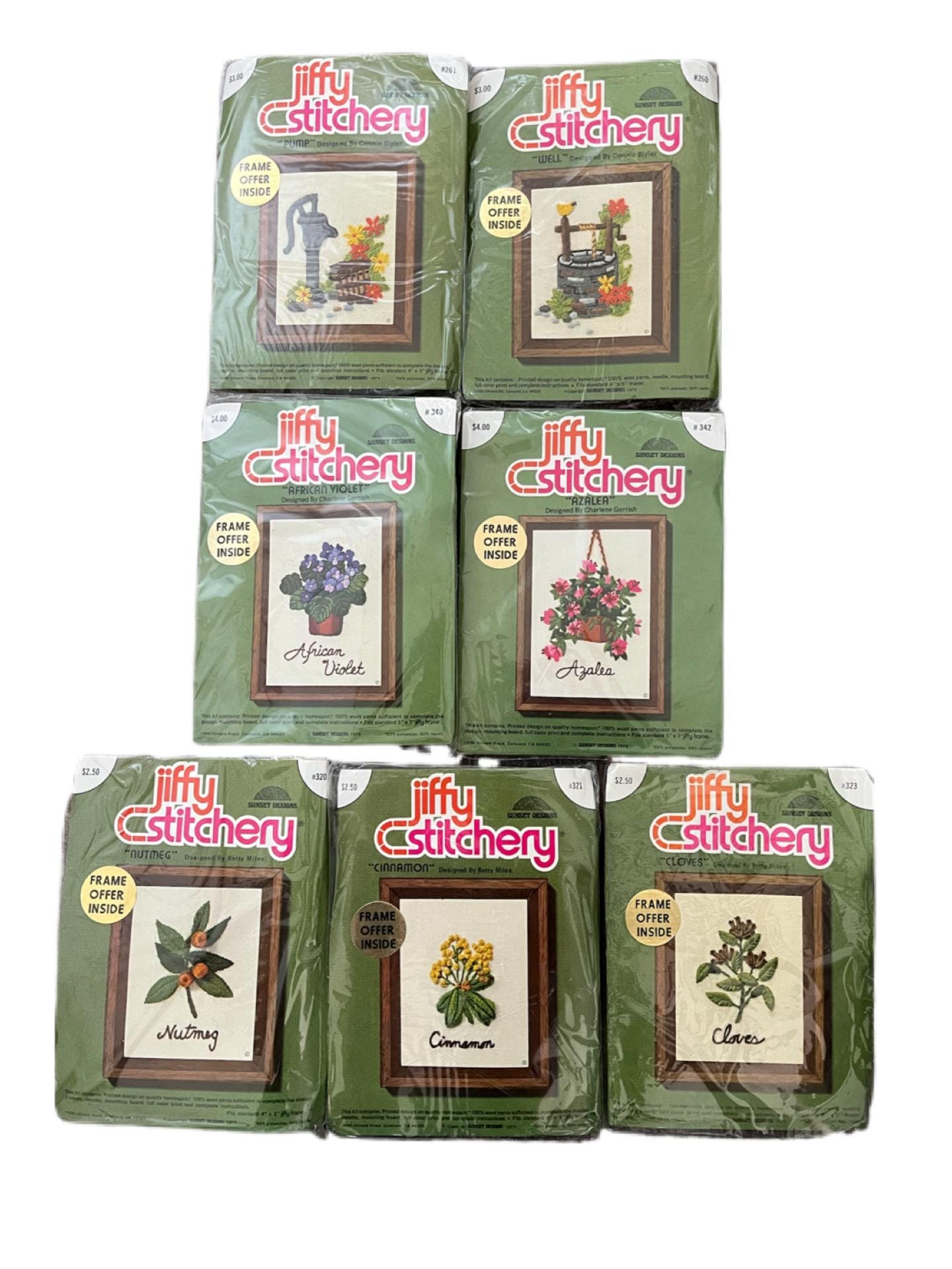 Jiffy Stitchery! Sunset Designs. New Old Stock! Preowned Unopened