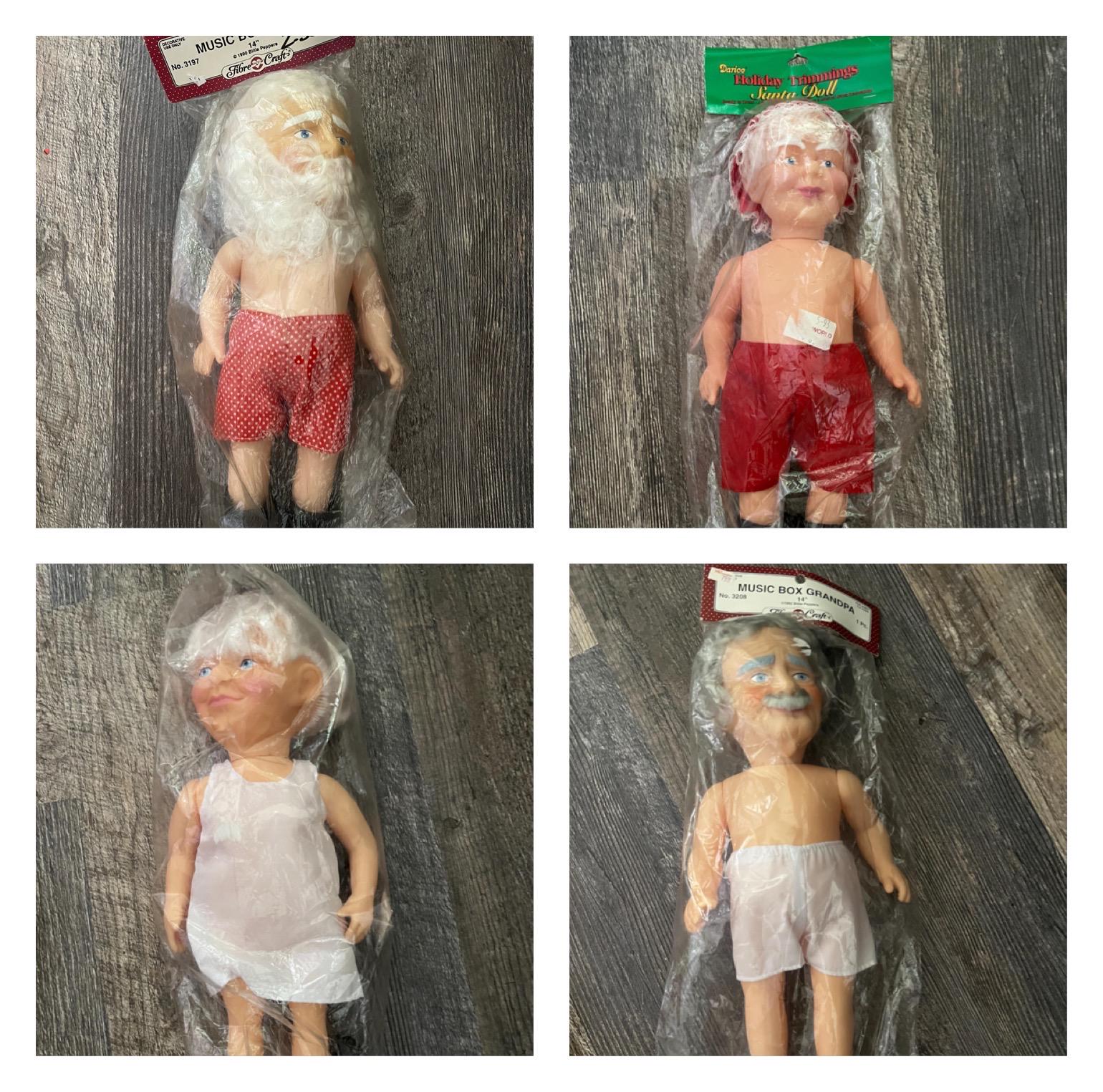 Vintage HARD BODY Fibre Craft Old Man Grandpa, Woman Grandma or