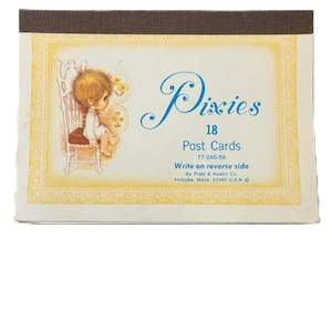 パッド入りのビンテージ Pixies Pratt & Austin ポストカード。米国製。中古品として良好な状態です。