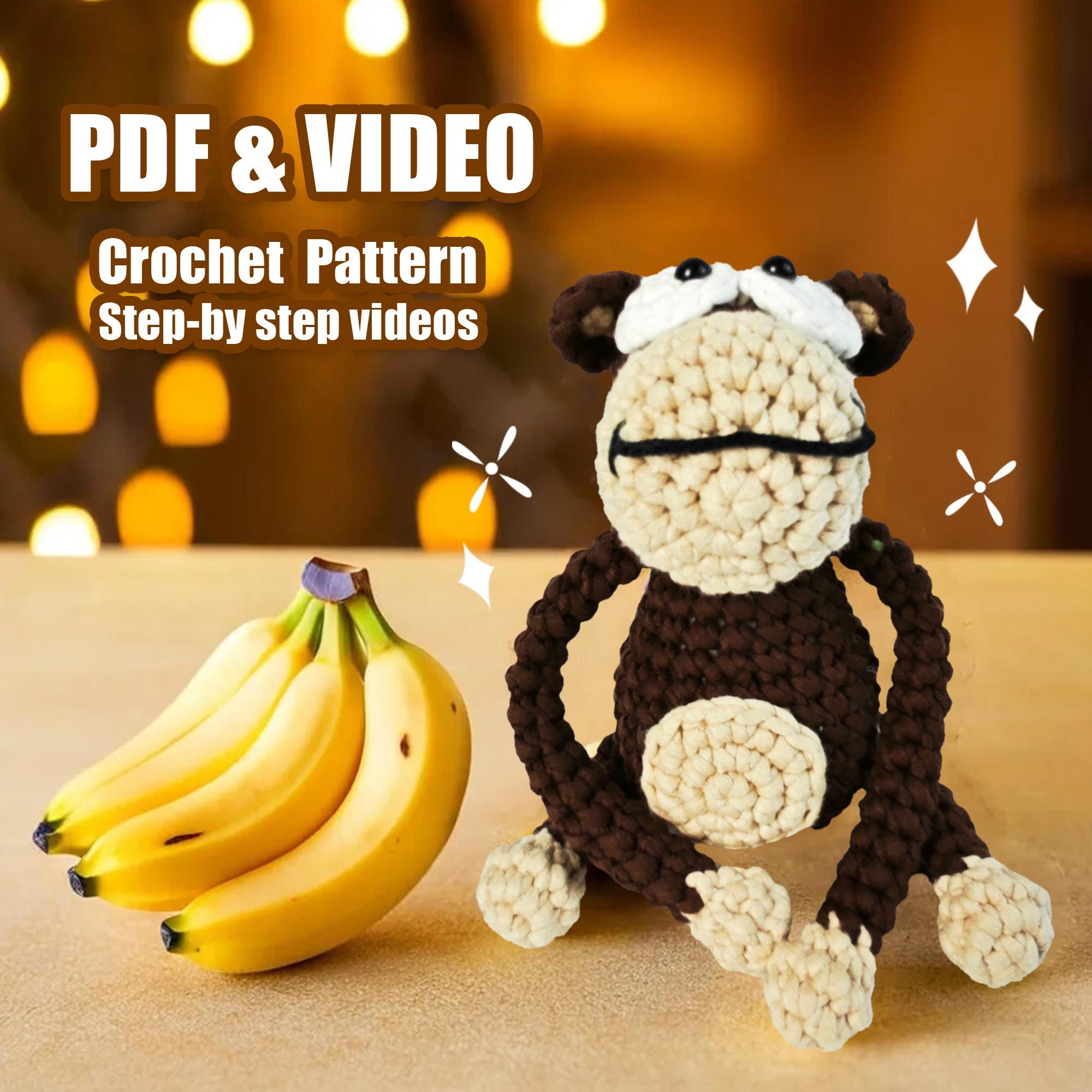 Crochet Gorilla Pattern - Amigurumi Gorilla - Crochet Gorilla Pattern ...