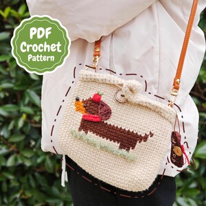 Taschenmuster gehäkelt - Welpen Anleitung - Welpen Häkelanleitung - Umhängetasche häkeln - Amigurumi Tasche Anleitung pdf
