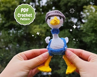 PATRÓN DE GANCHO - Patrón de Ganso de Gancho - Tutorial en PDF de Ganso Caballero Amigurumi en Inglés