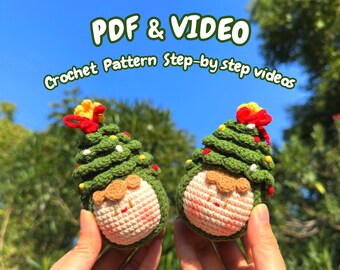 Gehaakt patroon kerstboom - Gehaakte kerstversiering - amigurumipatroon kerstornament - Eenvoudig kerstpatroon amigurumi