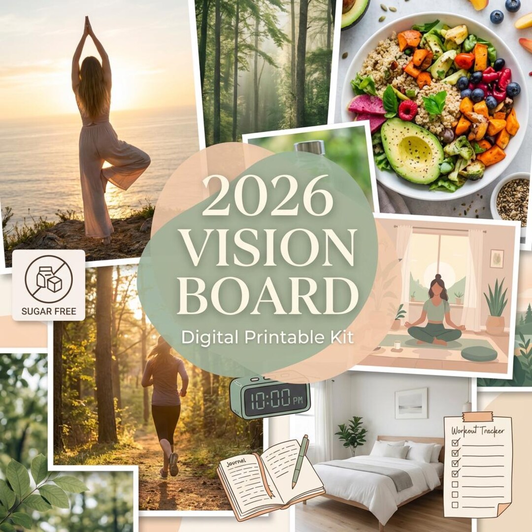 2026 Vision Board Kit | Printable Goal Setting Images (instant Download ...