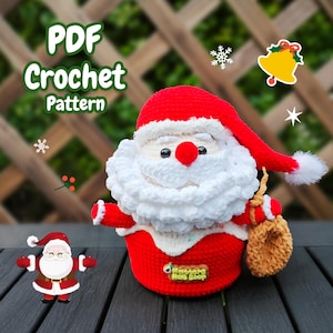 Taschenmuster häkeln - Weihnachten Weihnachtsmann Muster - Anleitung PDF In Englisch - Weihnachtsmann Muster