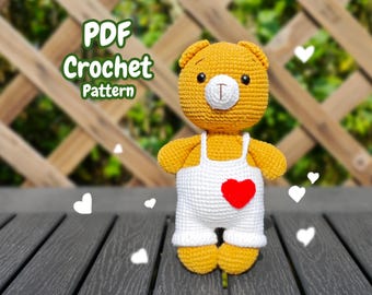 Haakpatroon teddybeer - patroon schattige beer - amigurumibeer PDF-zelfstudie in het Engels