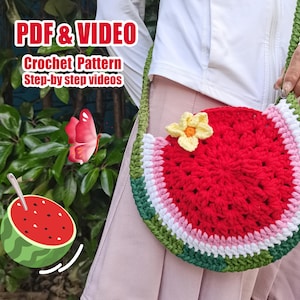 Wassermelonen Tasche Häkelanleitung - Amigurumi Wassermelone Muster - Einfache Häkelanleitung - Sofortiger Digitaler Download PDF