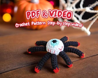 Amigurumi Häkelanleitung Spinne - Augenspinne Häkelanleitung PDF (Englisch) - Einfache Häkelanleitung für Anfänger