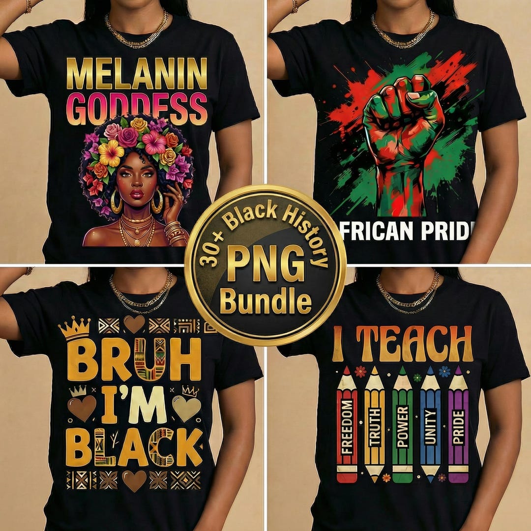 30+ Black History Month PNG Bundle | Melanin Goddess | Sublimation ...