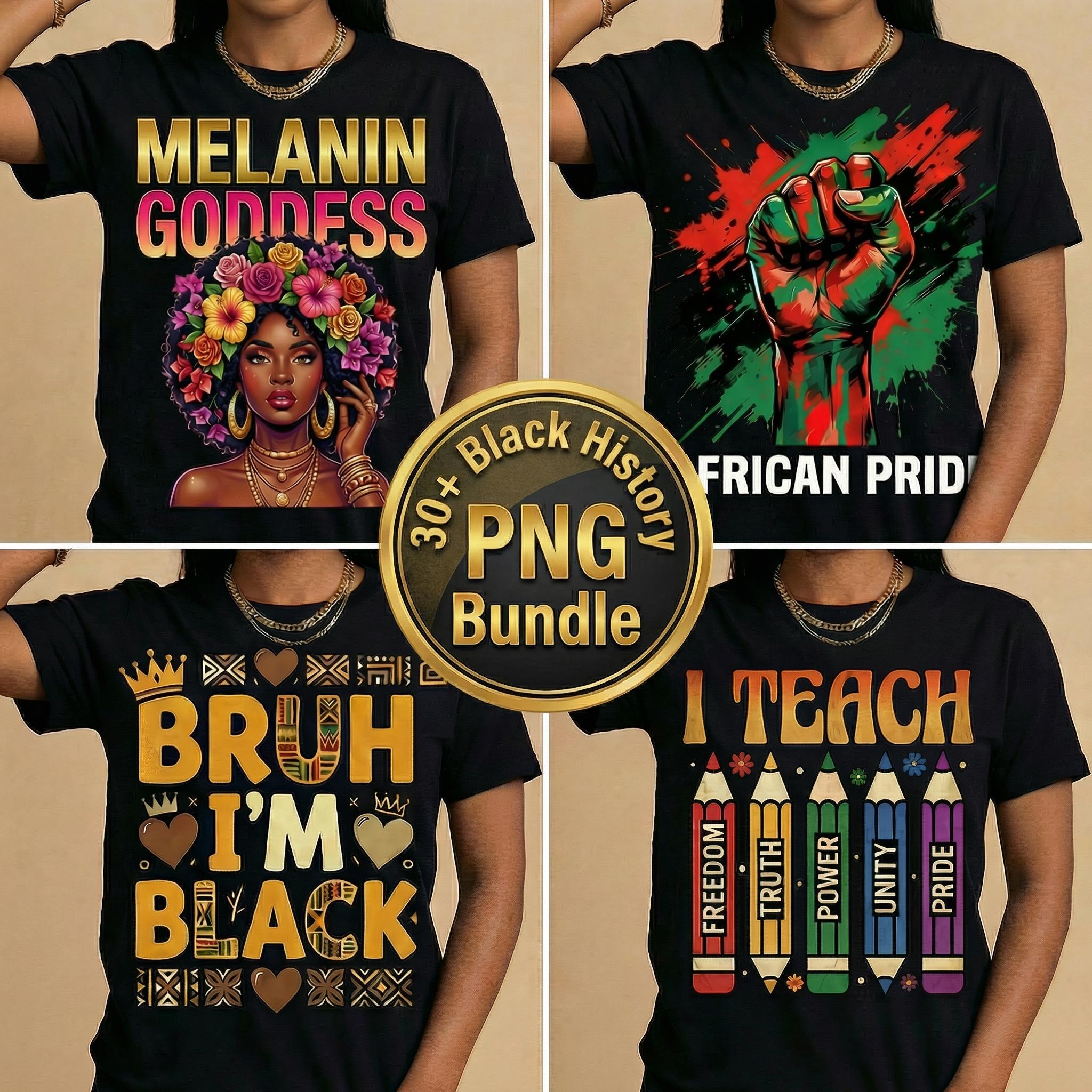 30+ Black History Month PNG Bundle | Melanin Goddess | Sublimation ...