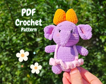 Crochet Animal Pattern - Crochet Elephant Pattern - Amigurumi Elephant PDF Tutorial In English
