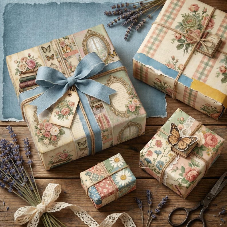 Victorian Floral Journal Kit | Vintage Ephemera, Junk Pages (digital ...