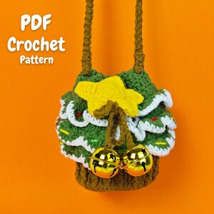 Weihnachtshäkelanleitung - Amigurumi Taschenmuster - Weihnachtsgeschenk - Weihnachtsmuster - Anleitung PDF In Englisch