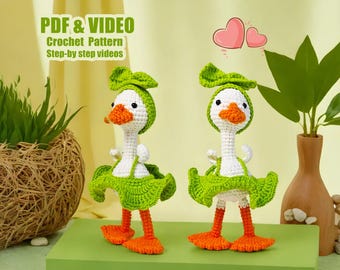 PATRÓN DE GANCHILLO - Patrón de Ganso de Ganso - Patrón de Animal Amigurumi - Patrón de Ganso PDF - Patrones de Animales de Ganchillo