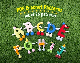 26 in 1 - Crochet Uppercase Letters Pattern - Crochet baby education - Amigurumi Letters - Tutorial PDF In English