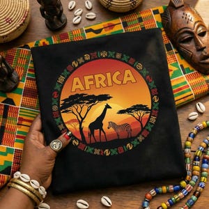 African Theme T-Shirt Designs Bundle | Elephant, Lion, Landscape (Digital Download)