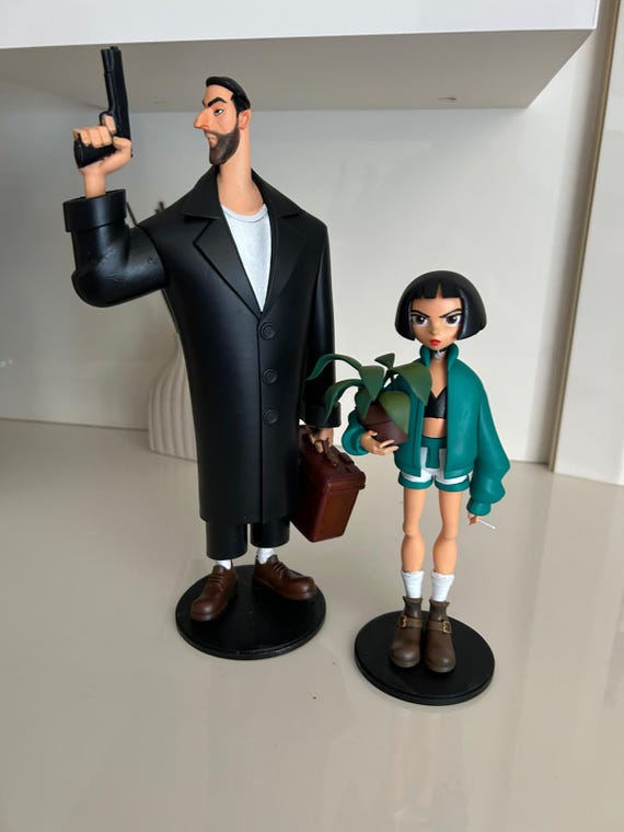 Handcrafted 3D Printed Léon and Mathilda Figurine Set