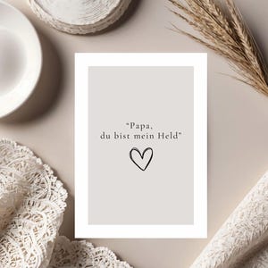 Minimalistische Vatertagskarte, Digitaler Download | Geschenk zum Vatertag, für den besten Papa, Vatertagsgeschenk, Papa ist mein Held Karte