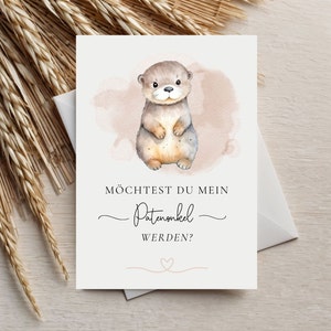 Tarjeta para los padrinos, ¿Quieres ser mi padrino? Descarga digital del padrino, tarjeta para imprimir usted mismo, regalo de bautismo para padrinos