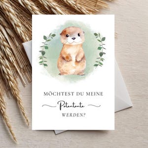 Carte pour la marraine, Veux-tu être ma marraine ? Marraine, téléchargement numérique, carte à imprimer soi-même, cadeau baptême marraine