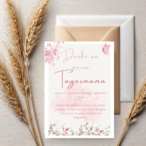 Carte de remerciement pour assistante maternelle | Cadeau d'adieu pour assistante maternelle | Carte personnalisée pour assistante maternelle | Meilleure assistante maternelle