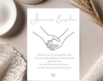 Thank you card for kindergarten teacher | Printable file | Farewell gift for daycare | Gift for teacher, kindergarten card | Thank you teachers, digital