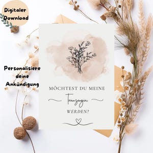 Karte für deine Trauzeugin, Möchtest du meine Trauzeugin werden?, Trauzeugin, Braut, Digitaler Download, Schönes Geschenk, Hochzeit