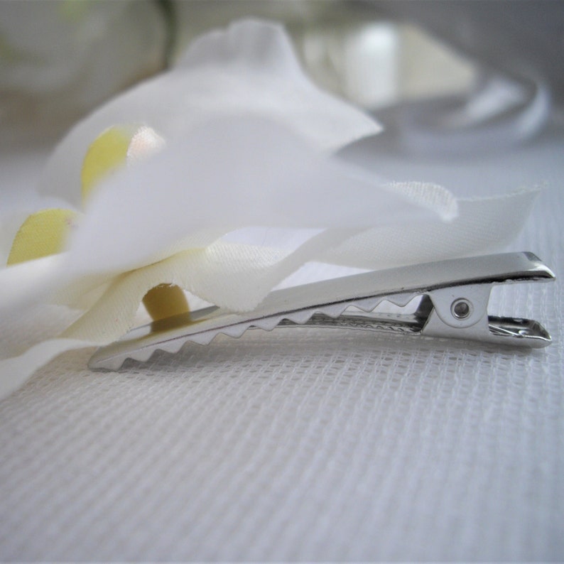 Delicate White Orchid Phalaenopsis Realistic Hair Clip Or Brooch Real To The Touch Fabric No Latex Rubbery Feel Handmade by handcraftusa image 7