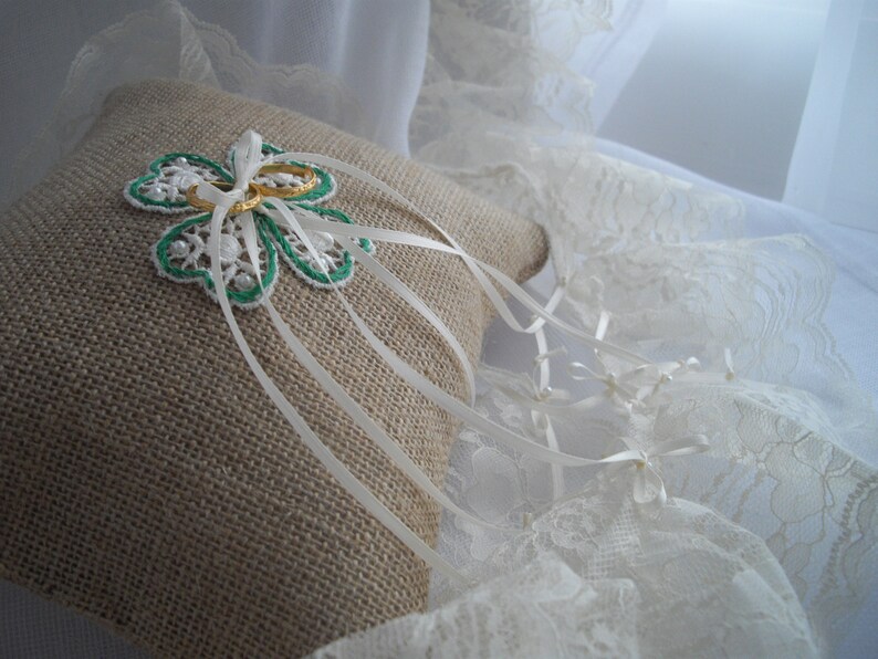Celtic Heart Knot Irish Wedding Ring Bearer Pillow Burlap and Etsy
