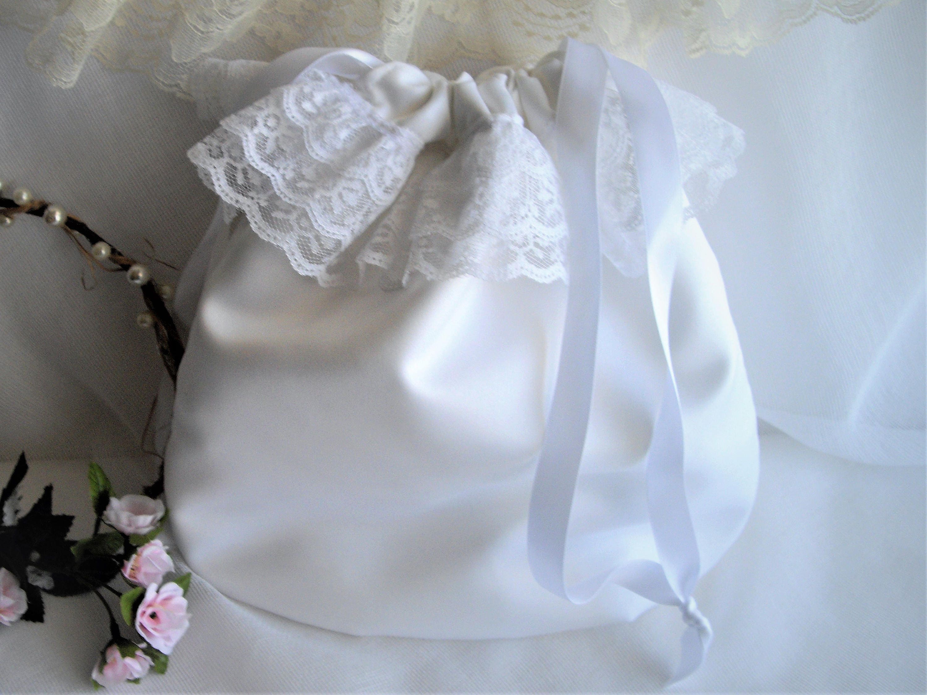 bridal drawstring purse