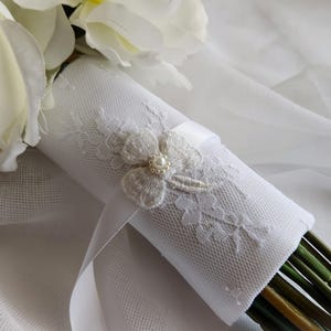 Chantilly Lace Irish Bridal Bouquet Wrap: Shamrock Clover, Wedding Bells