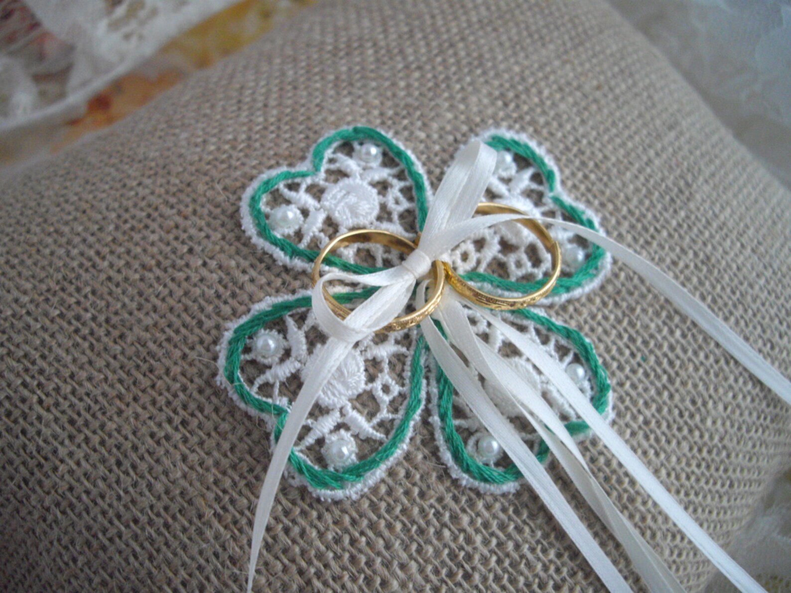 Celtic Heart Knot Irish Wedding Ring Bearer Pillow Burlap and Etsy