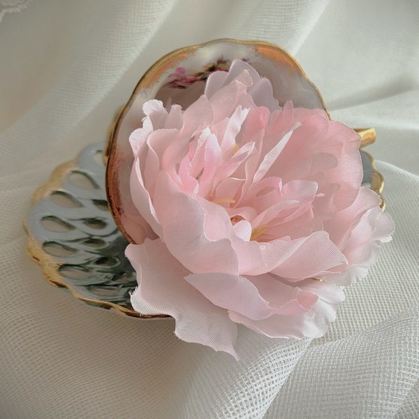 Pink Peony Four Inches Real Looking No Latex Rubbery Feel Options Are for Hair Clip Stick Pin Brooch Barrette Designed by handcraftusa etsy