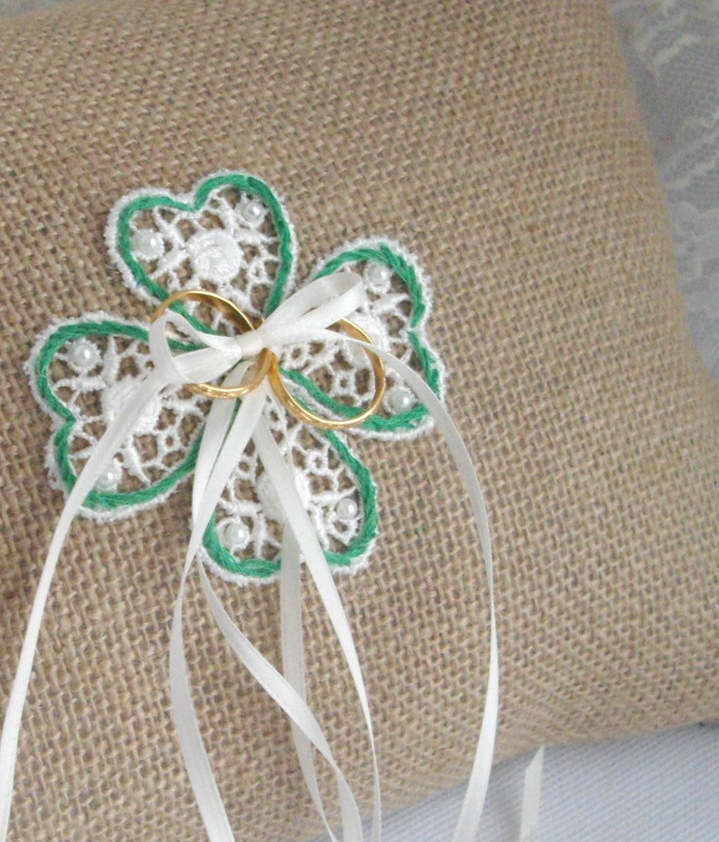Celtic Heart Knot Irish Wedding Ring Bearer Pillow Burlap and Etsy