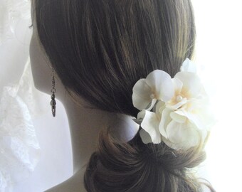 Champagne Hydrangea Hair Clip Cluster For Veil Brooch Millinary More Options Large Cluster Fashion Statement Hydrangea Petals handcraftUSA