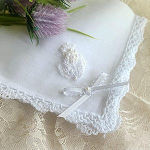 Luckenbooth Wedding Handkerchief Gift with Card Handmade by handcraftusa