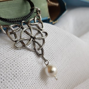 Celtic Knot Necklace: Irish Infinity Pendant, Adjustable Cord