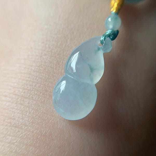 Certified Burmese Jadeite mini Gourd Pendant  21×11×4.7mm