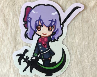 Shinoa Hiragi Seraph of the End anime sticker/ Owari no seraph anime character sticker/ handmade vinyl sticker flake /laptop decor