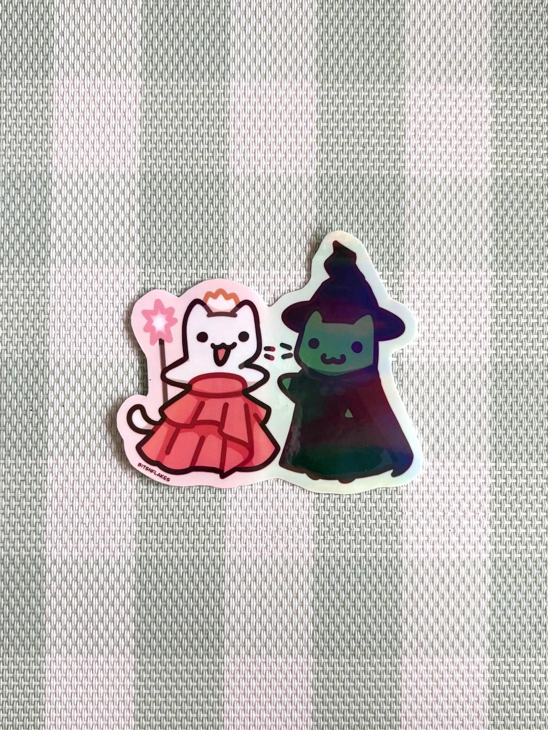 Wicked Cats Glinda and Elphaba Holographic Sticker/ Water Resistant ...