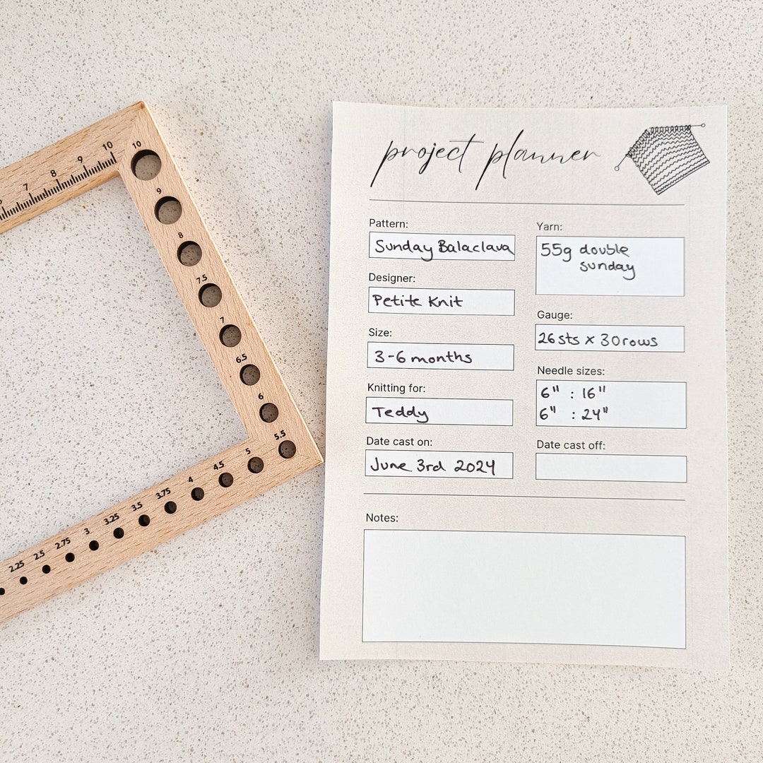 Knitting Project Planner, INSTANT DOWNLOAD, Knitters Journal Pdf ...