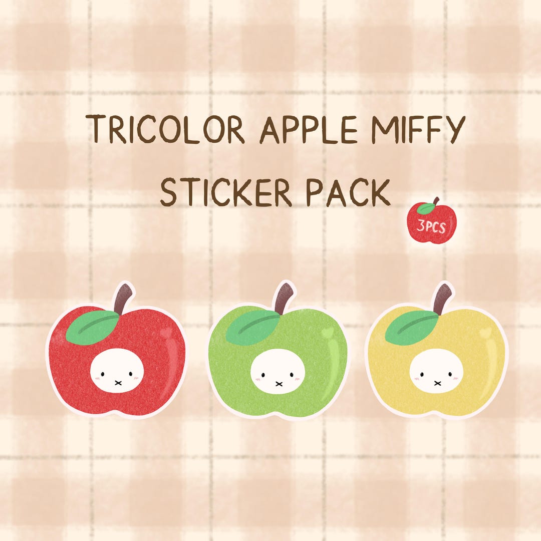 Tricolor Apple Miffy Sticker Pack - Etsy