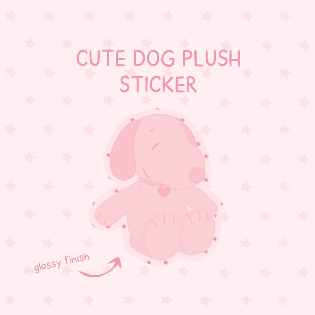 Cute Dog Plush Sticker - Etsy