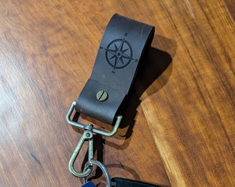 Customizable Leather Keychain with Large Lobster hook