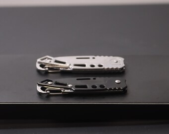 Stainless Steel Folding Pocket Knife with Clip, EDC Knife, Black or Silver, Gift for Him, Groomsmen Gift, Camping and Hiking Knife