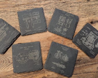 6 Custom Slate Coaster - Personalization and Alterations available