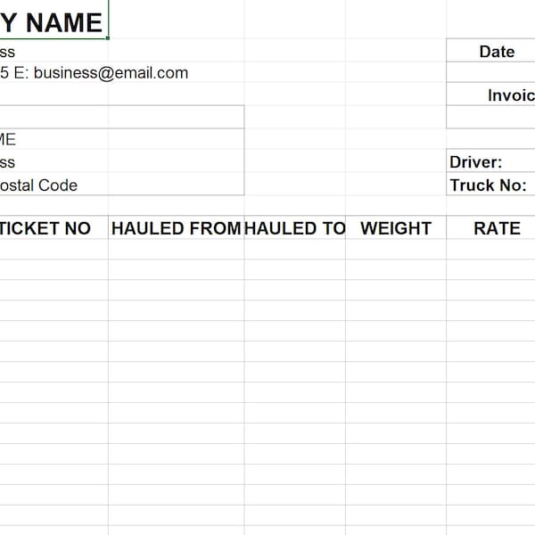 Load Sheet Example Trucking Load Sheet Template - Etsy