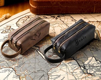 Personalized Pencil Case, Makeup Brush Holder, Genuine Leather Handmade Pencil Holder, Personalized Christmas Gift, Father's Day Gift