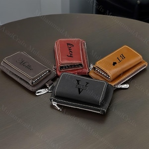 Personalized Leather Keychain Wrap,Leather Card Holder,Multi-Functional Key Wallet And Cardholder,Businessman Gift,Father's Day Gift